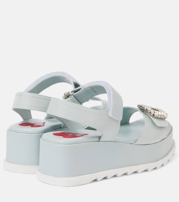 Embellished leather platform sandals | Roger Vivier
