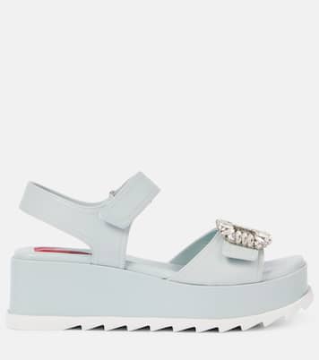 Embellished leather platform sandals | Roger Vivier