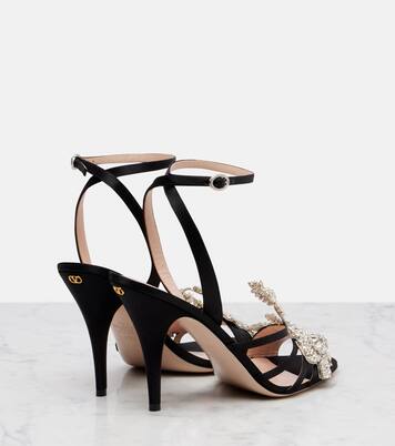 Ladycrush 100 embellished satin sandals | Valentino Garavani