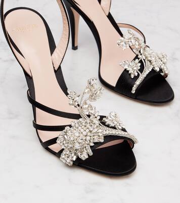 Ladycrush 100 embellished satin sandals | Valentino Garavani