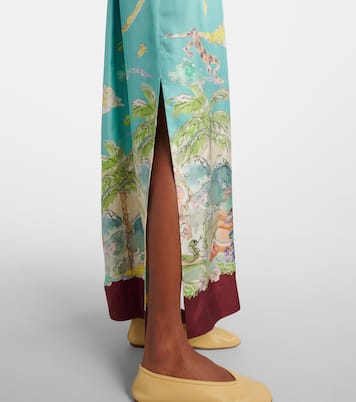 Robe longue Daria imprimée en soie | Alémais