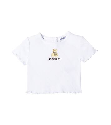 Baby logo printed ruffled cotton T-shirt | Burberry Kids