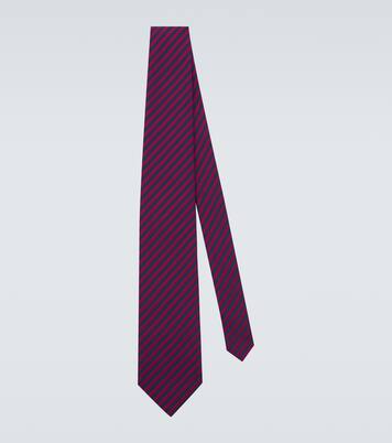 Cravate rayée en jacquard de soie | Charvet