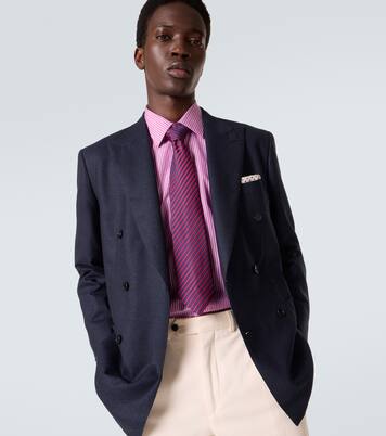 Cravate rayée en jacquard de soie | Charvet