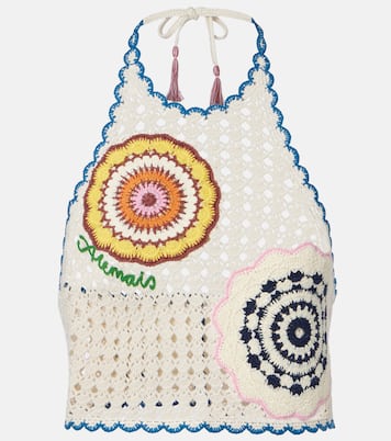 Elma crochet embroidered cotton crop top | Alémais
