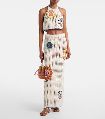 Elma crochet embroidered cotton crop top | Alémais