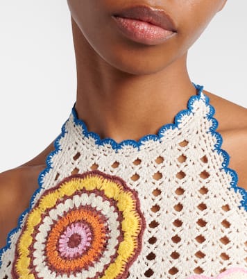 Elma crochet embroidered cotton crop top | Alémais