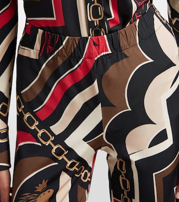 Printed jersey satin straight pants | Pucci