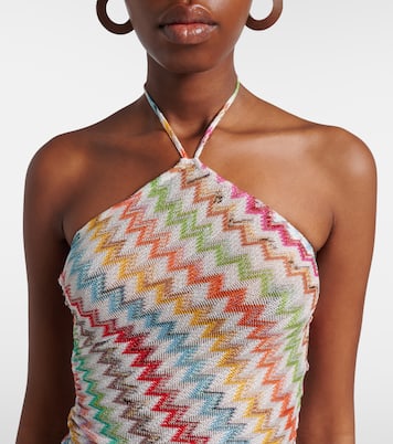 Vestido largo de lamé en zigzag | Missoni