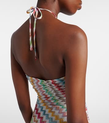 Vestido largo de lamé en zigzag | Missoni