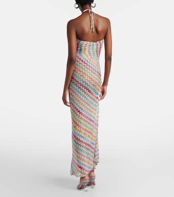 Vestido largo de lamé en zigzag | Missoni