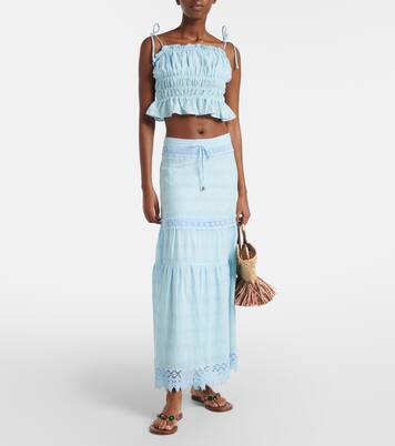 Freya broderie anglaise cotton crop top | Melissa Odabash