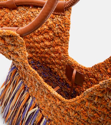 Goldentime Medium fringed raffia tote bag | Zimmermann