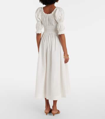 Shirred cotton midi dress | Dôen