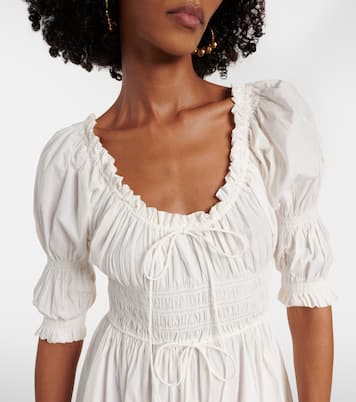 Shirred cotton midi dress | Dôen