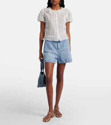 Short en denim de coton et lin | 7 For All Mankind