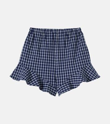 Jasmine格纹棉质泡泡纱短裤 | The New Society