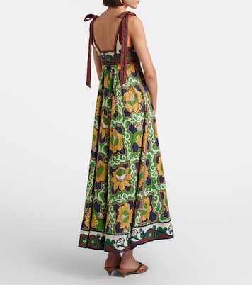 Liana Ballet printed linen midi dress | Alémais