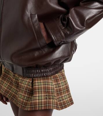 Logo leather jacket | Miu Miu