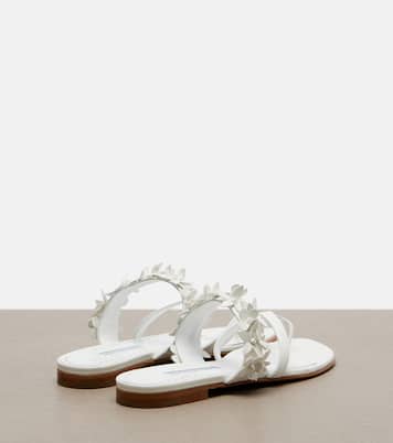 Fiosa appliqué leather thong sandals | Manolo Blahnik