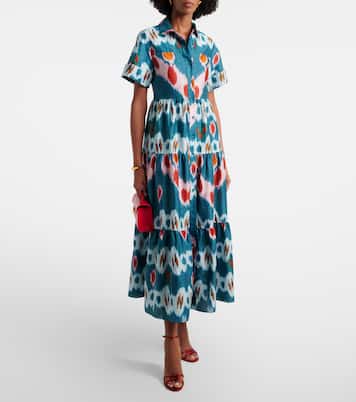 Printed tiered cotton shirt dress | Erdem