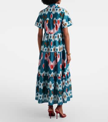 Printed tiered cotton shirt dress | Erdem