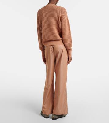Rowan pinstripe cotton straight pants | Varley