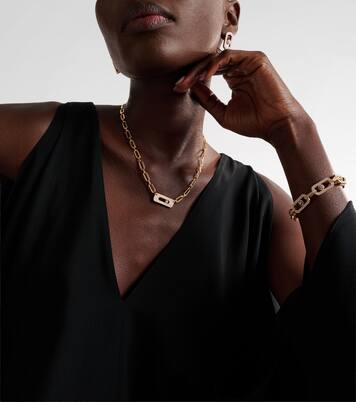 Collar de cadena Move Link de oro de 18 ct con diamantes | Messika