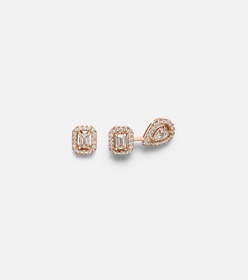 Pendientes My Twin 1+2 de oro rosa de 18 ct con diamantes | Messika