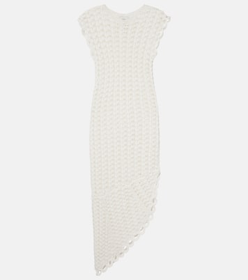 Malena asymmetric scalloped crochet midi dress | Loulou de Saison