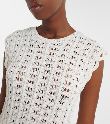Malena asymmetric scalloped crochet midi dress | Loulou de Saison