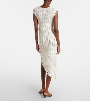 Malena asymmetric scalloped crochet midi dress | Loulou de Saison