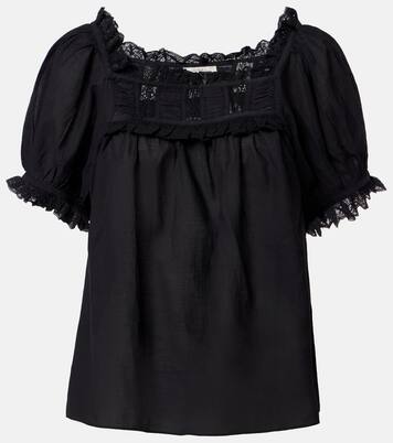 Frances lace-trimmed cotton-blend top | Dôen