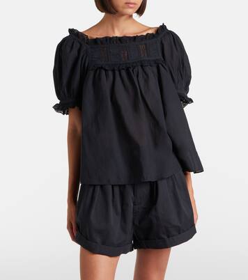 Frances lace-trimmed cotton-blend top | Dôen