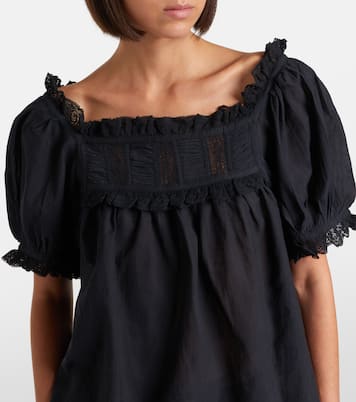 Frances lace-trimmed cotton-blend top | Dôen