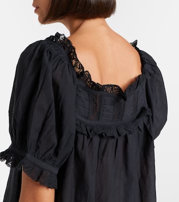 Frances lace-trimmed cotton-blend top | Dôen