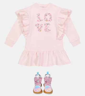 Printed stretch-cotton dress | Monnalisa