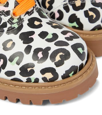 Tia leopard-print leather combat boots | Sophia Webster Mini