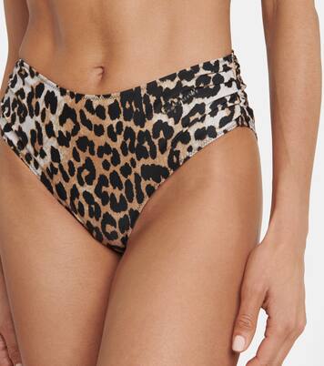 Culotte de bikini à motif léopard | Ganni