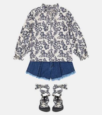 Olivia floral linen and cotton blouse | The New Society