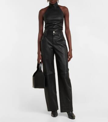 High-Rise-Hose Cassidy aus Veloursleder | Stouls