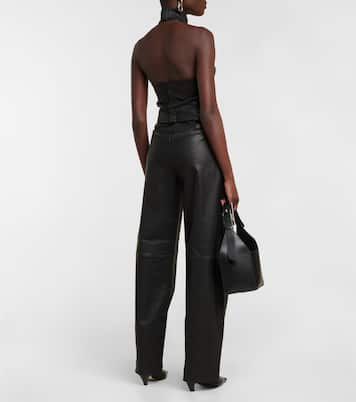 High-Rise-Hose Cassidy aus Veloursleder | Stouls