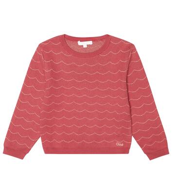 Metallic-knit cotton-blend sweater | Chloé Kids