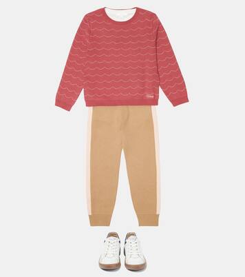 Metallic-knit cotton-blend sweater | Chloé Kids