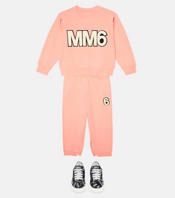 Logo cotton jersey sweatpants | MM6 Maison Margiela Kids