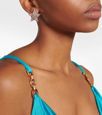 Medusa embellished earrings | Versace