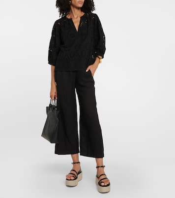 Weite Hose Lola aus Leinen | Velvet