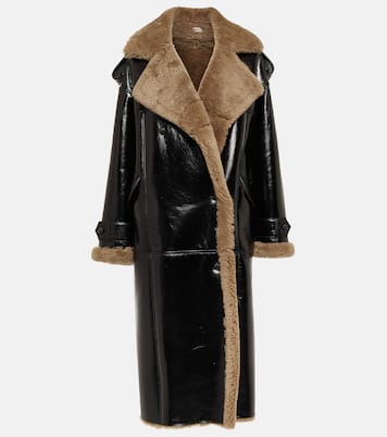Jordan shearling-trimmed leather coat | The Mannei