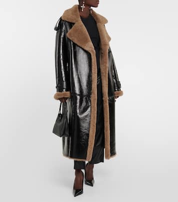 Jordan shearling-trimmed leather coat | The Mannei