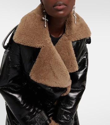 Jordan shearling-trimmed leather coat | The Mannei